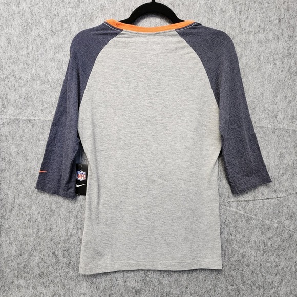 Chicago Bears T-shirt Womens Medium Nike NFL Team Apparel Raglan 3/4 Sleeve NEW - Picture 3 of 10